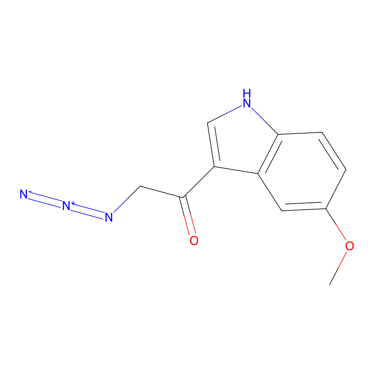 2-azido-1-(5-methoxy-1H-indol-3-yl)ethanone molecular structure, CAS 516521-85-0