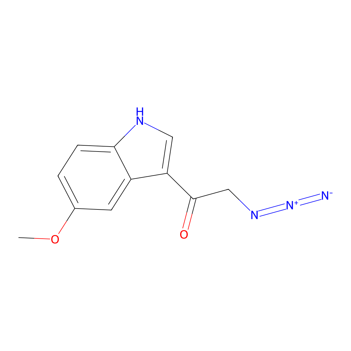 2-azido-1-(5-methoxy-1H-indol-3-yl)ethanone molecular structure, CAS 516521-85-0