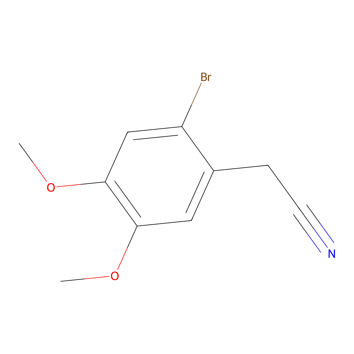 2-Bromo-4,5-dimethoxyphenylacetonitrile molecular structure, CAS 51655-39-1