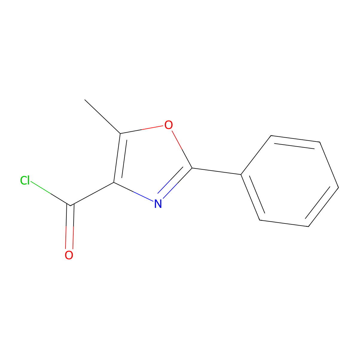 5-Methyl-2-phenyl-1,3-oxazole-4-carbonyl chloride molecular structure, CAS 51655-71-1
