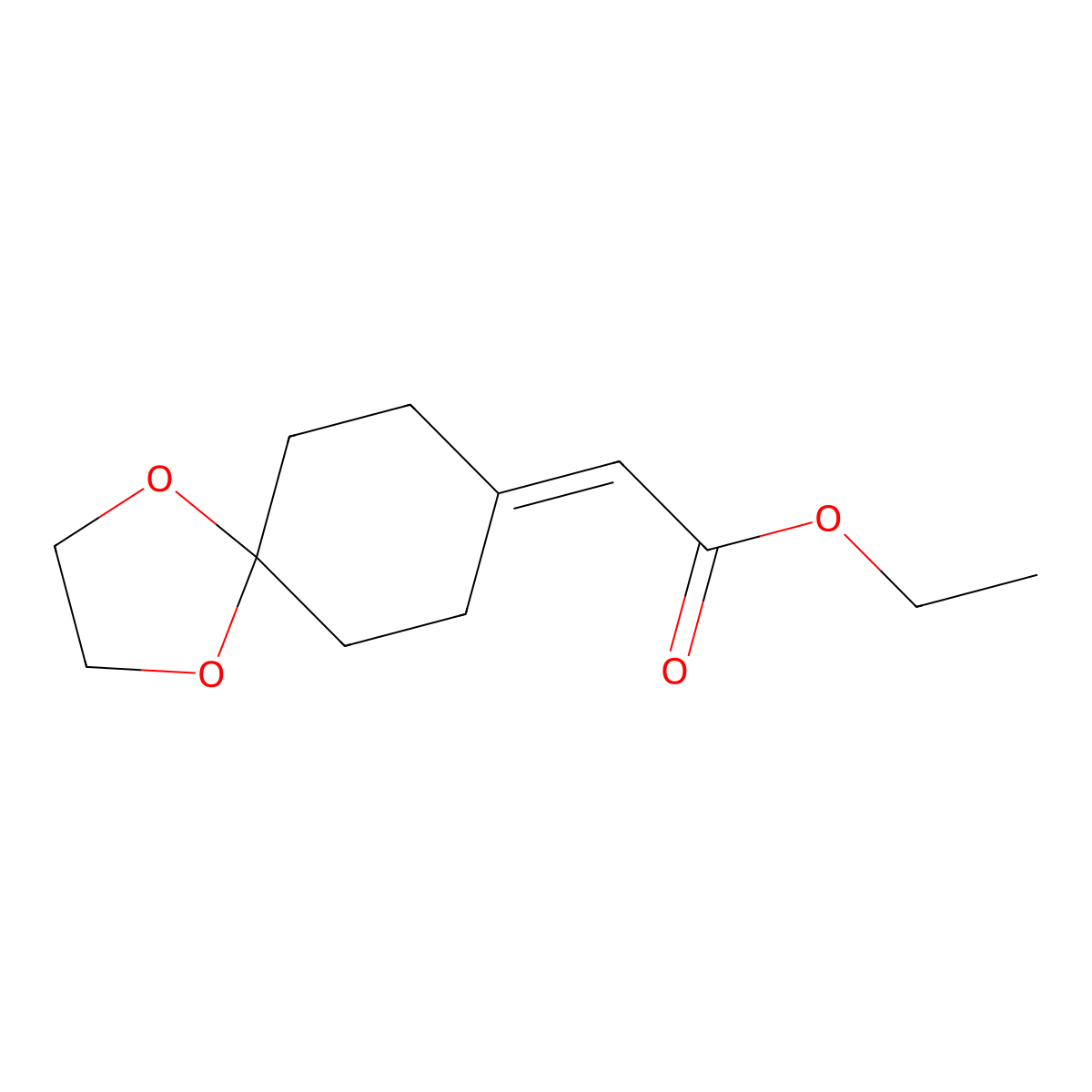 Acetic acid, 2-(1,4-dioxaspiro(4.5)dec-8-ylidene)-, ethyl ester molecular structure, CAS 51656-91-8