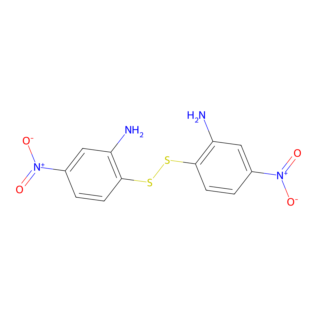 2-[(2-Amino-4-nitrophenyl)disulfanyl]-5-nitroaniline molecular structure, CAS 51657-41-1