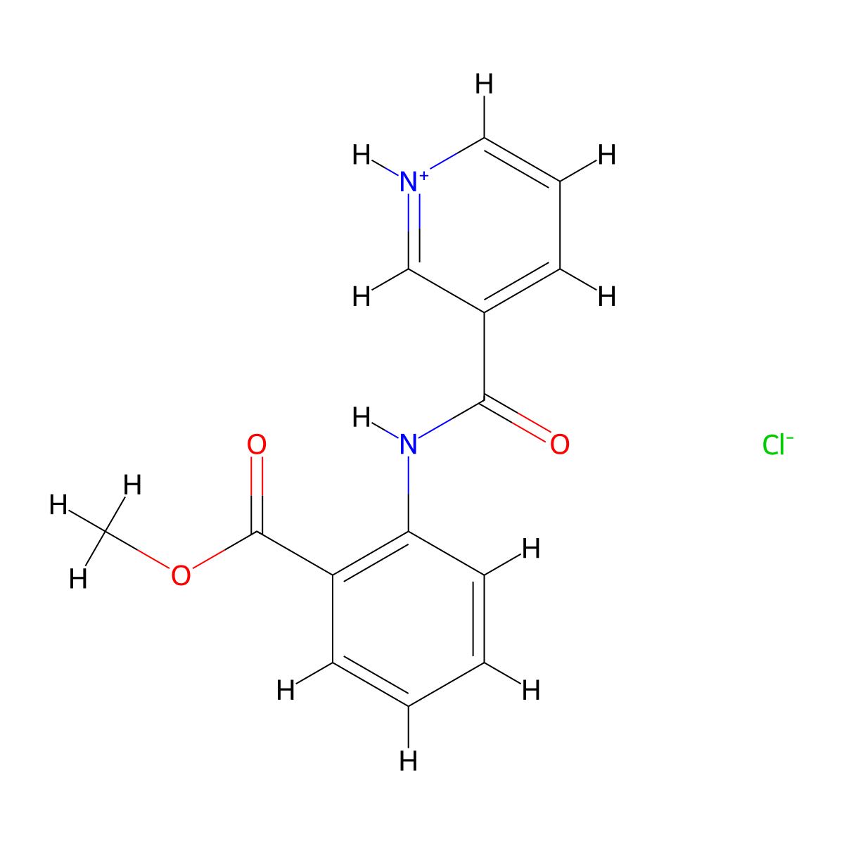 Benzoic acid, 2-((3-pyridinylcarbonyl)amino)-, methyl ester, monohydrochloride molecular structure, CAS 51658-07-2