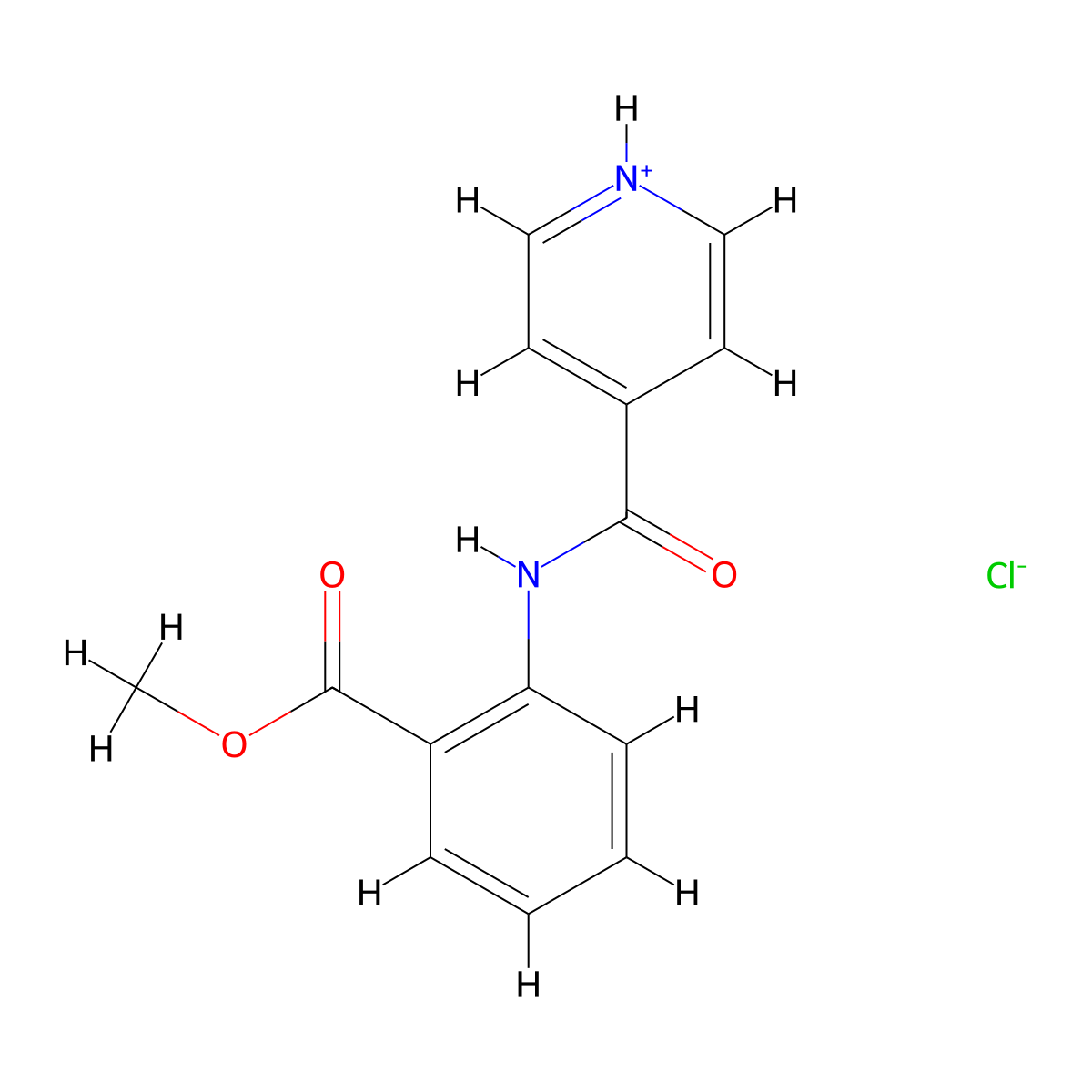 Benzoic acid, 2-((4-pyridinylcarbonyl)amino)-, methyl ester, monohydrochloride molecular structure, CAS 51658-09-4