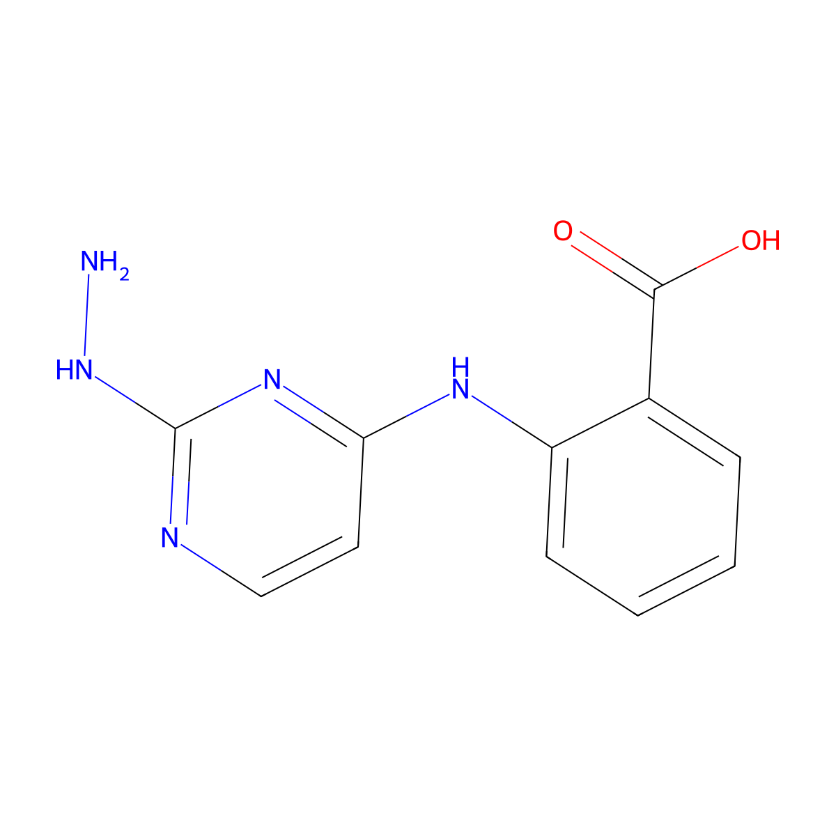 Anthranilic acid, N-(2-hydrazino-4-pyrimidinyl)- molecular structure, CAS 51658-13-0