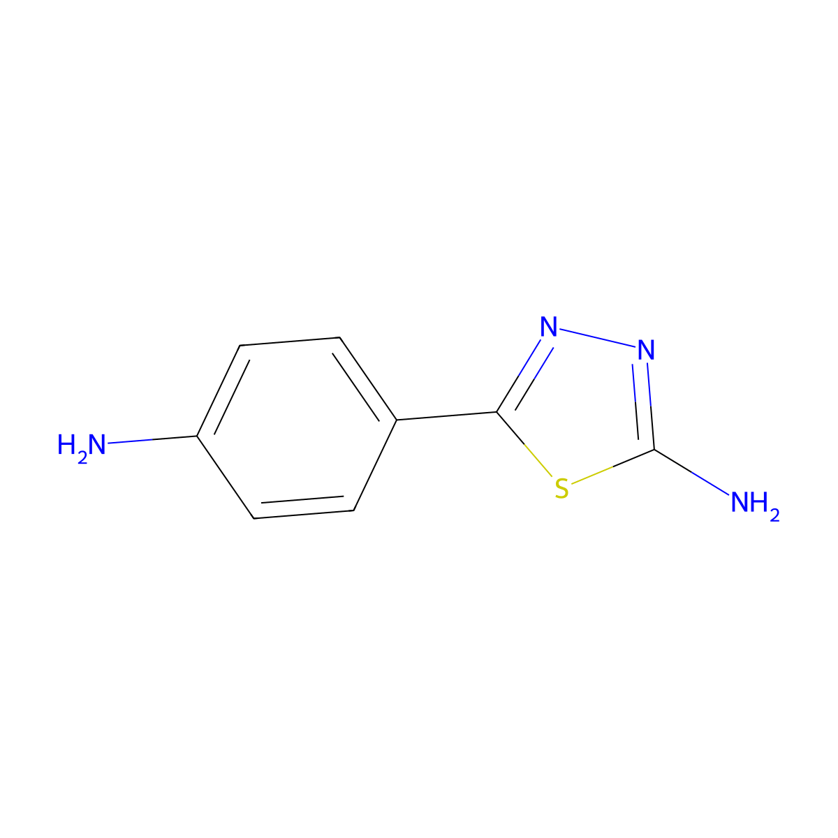 5-(4-Aminophenyl)-1,3,4-thiadiazol-2-amine molecular structure, CAS 51659-90-6