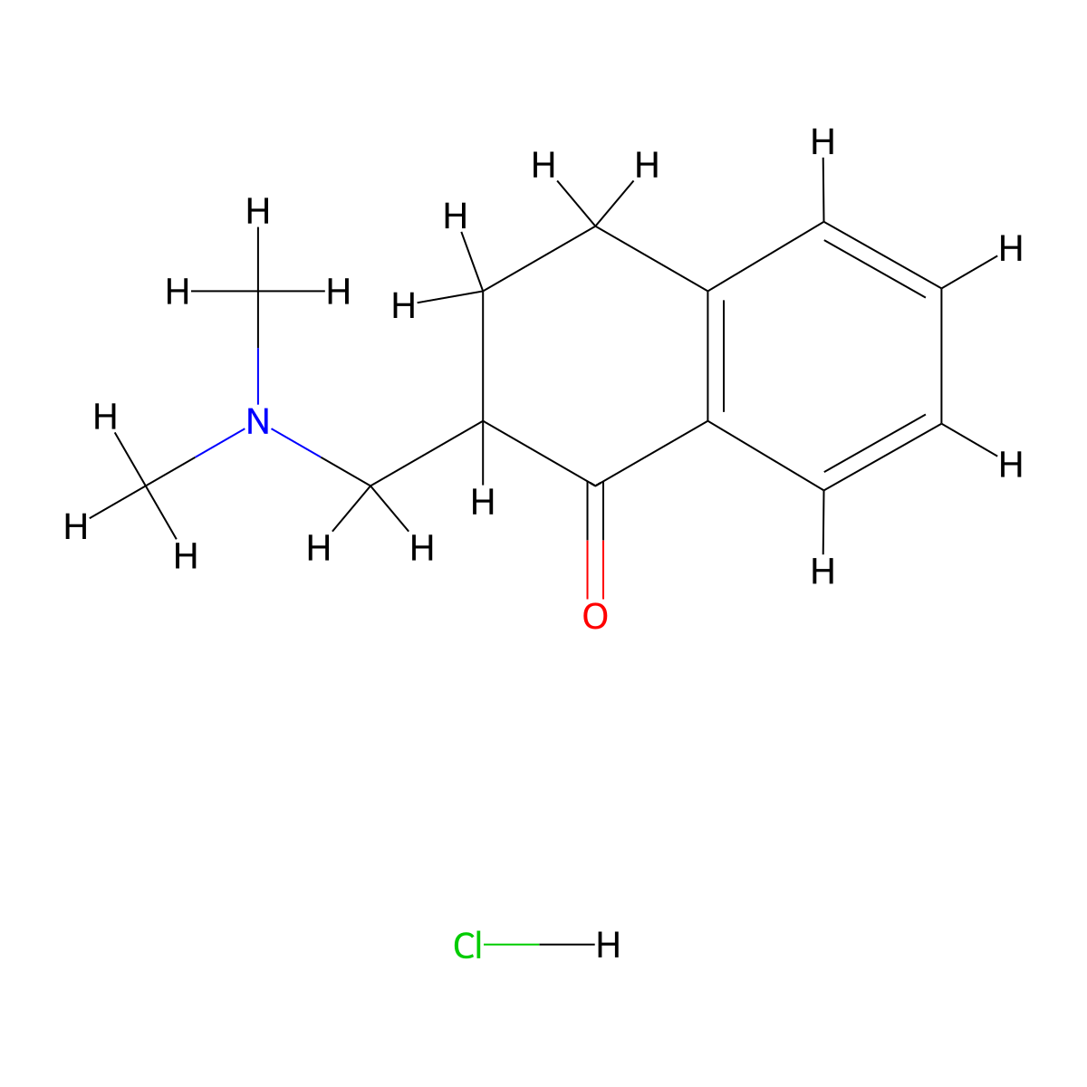 1(2H)-Naphthalenone, 2-((dimethylamino)methyl)-3,4-dihydro-, hydrochloride (1:1) molecular structure, CAS 5166-71-2