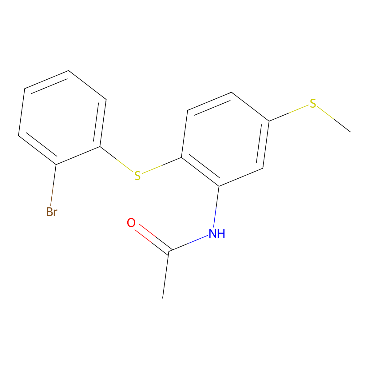 N-[2-[(2-bromophenyl)sulfanyl]-5-(methylsulfanyl)phenyl]acetamide molecular structure, CAS 5166-81-4