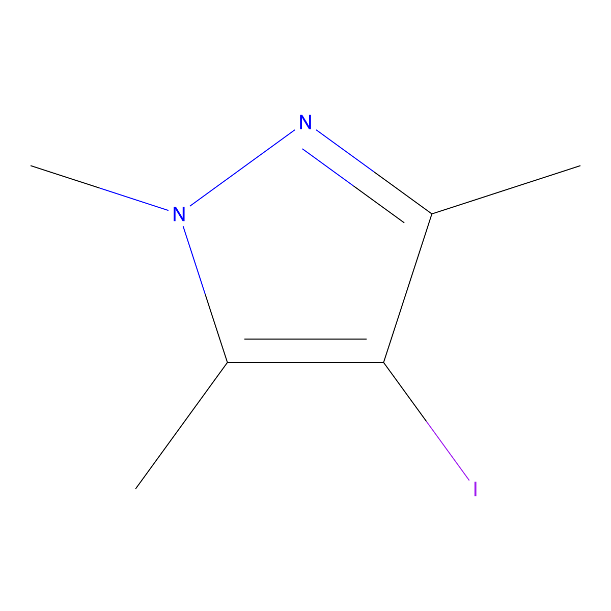 4-Iodo-1,3,5-trimethyl-1H-pyrazole molecular structure, CAS 51660-65-2