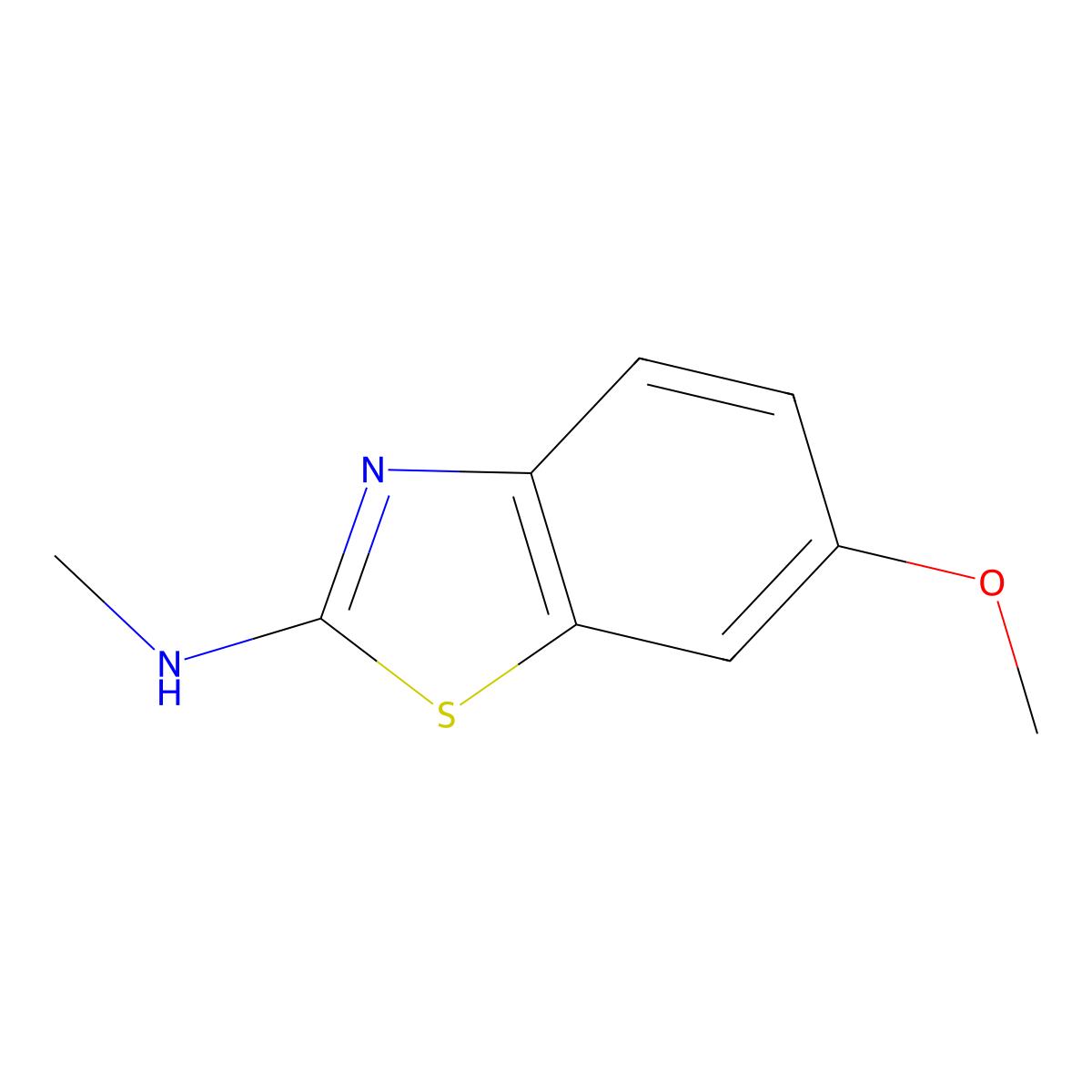 Benzothiazole, 6-methoxy-2-methylamino- molecular structure, CAS 51661-22-4