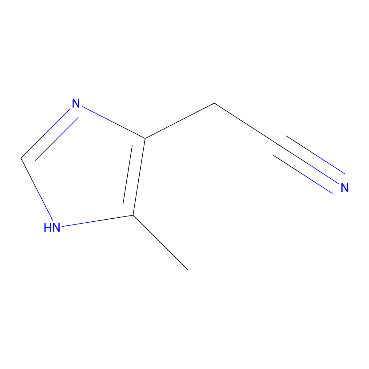 2-(5-methyl-1H-imidazol-4-yl)acetonitrile molecular structure, CAS 51667-66-4