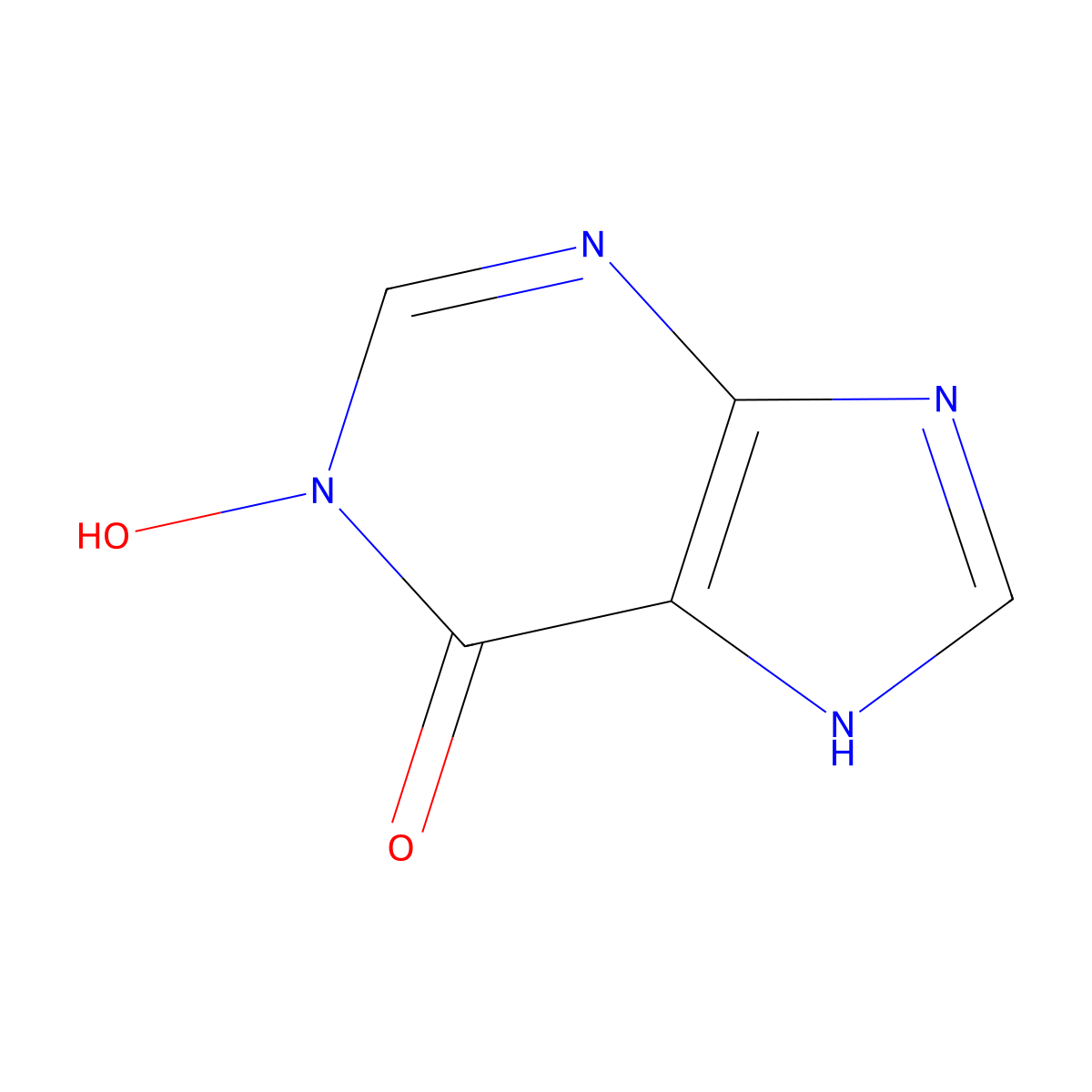1-hydroxy-7H-purin-6-one molecular structure, CAS 5167-14-6