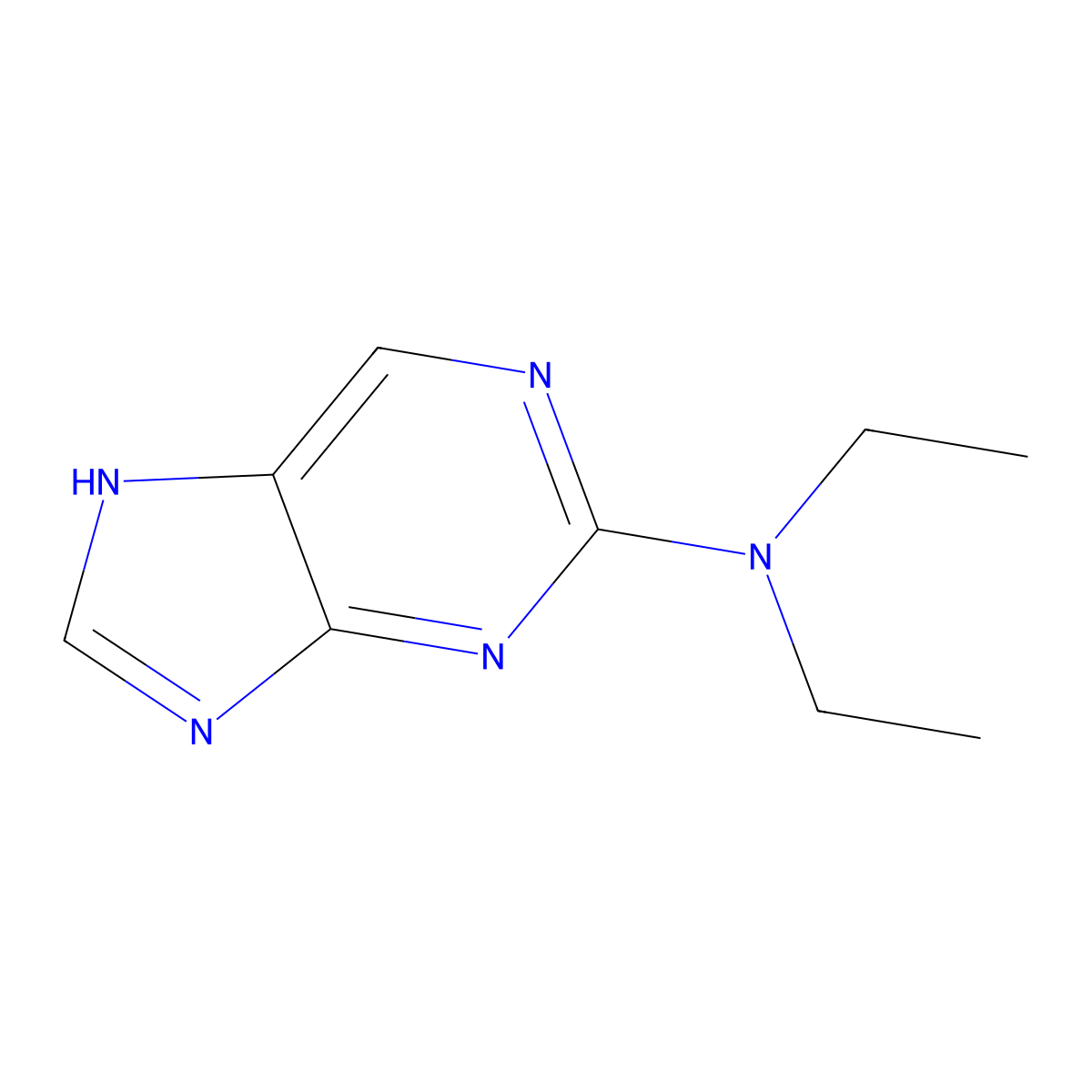 N,N-Diethyl-9H-purin-2-amine molecular structure, CAS 5167-17-9