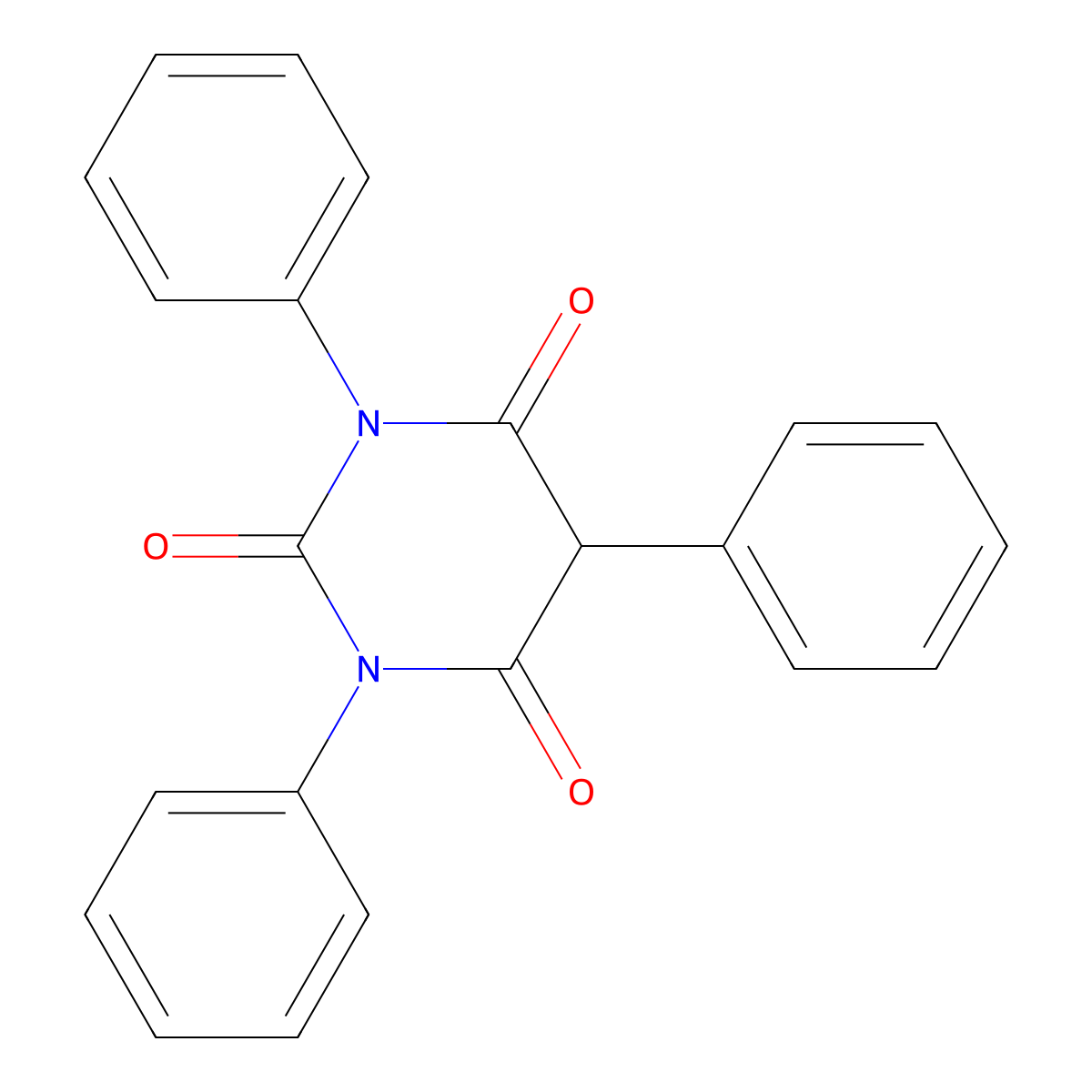 Barbituric acid, 1,3,5-triphenyl- molecular structure, CAS 5167-31-7