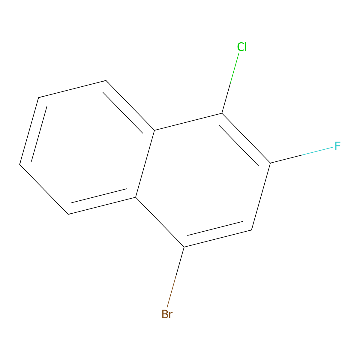 4-Bromo-1-chloro-2-fluoronaphthalene molecular structure, CAS 51670-68-9