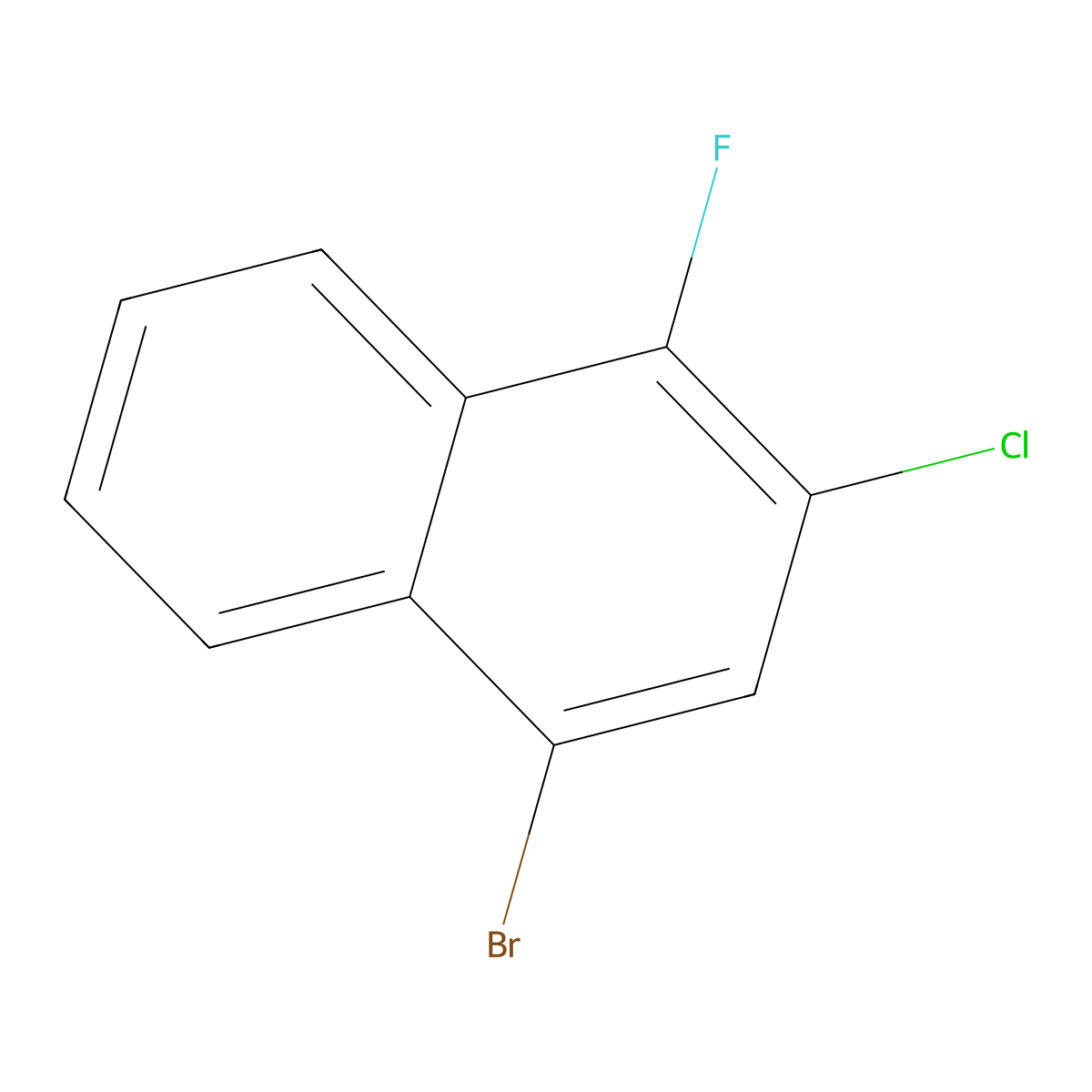 4-Bromo-2-chloro-1-fluoronaphthalene molecular structure, CAS 51670-72-5