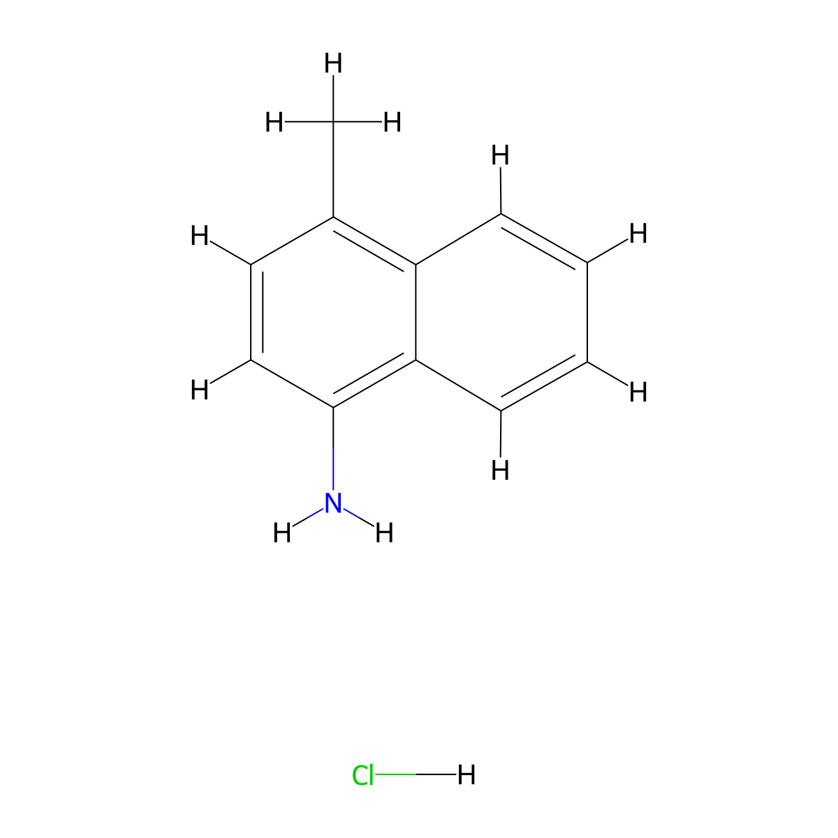 4-Methylnaphthalen-1-amine hydrochloride molecular structure, CAS 51671-01-3