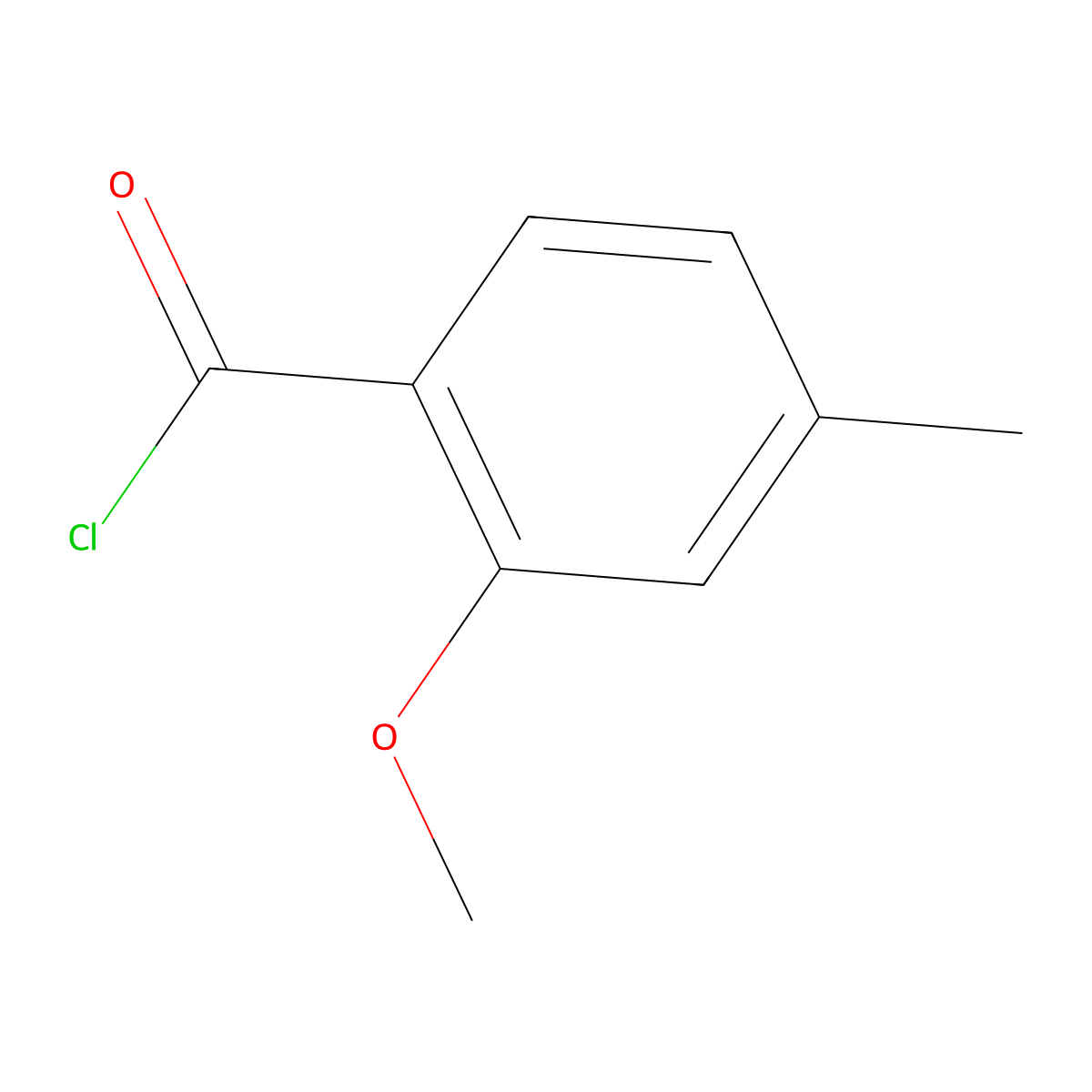 2-Methoxy-4-methylbenzoyl chloride molecular structure, CAS 51671-69-3