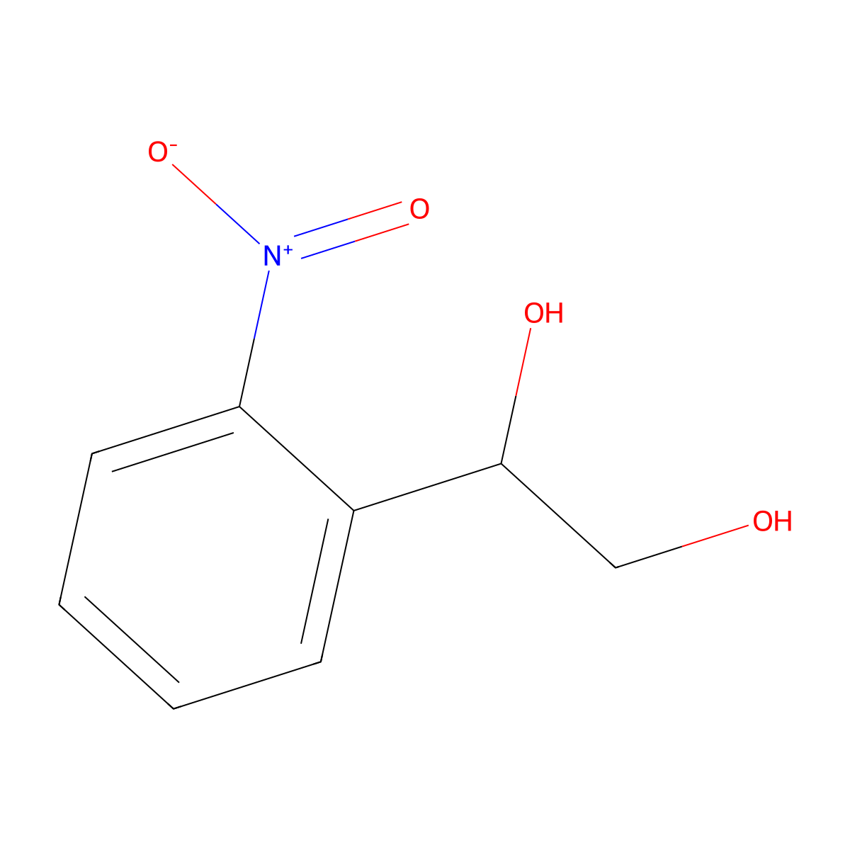 1-(2-Nitrophenyl)-1,2-ethanediol molecular structure, CAS 51673-59-7