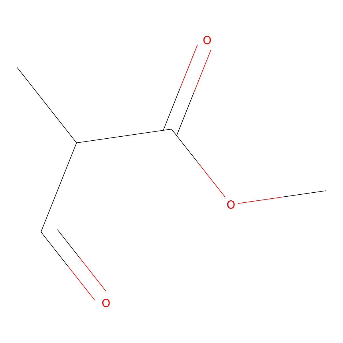 Propanoic acid, 2-methyl-3-oxo-, methyl ester molecular structure, CAS 51673-64-4