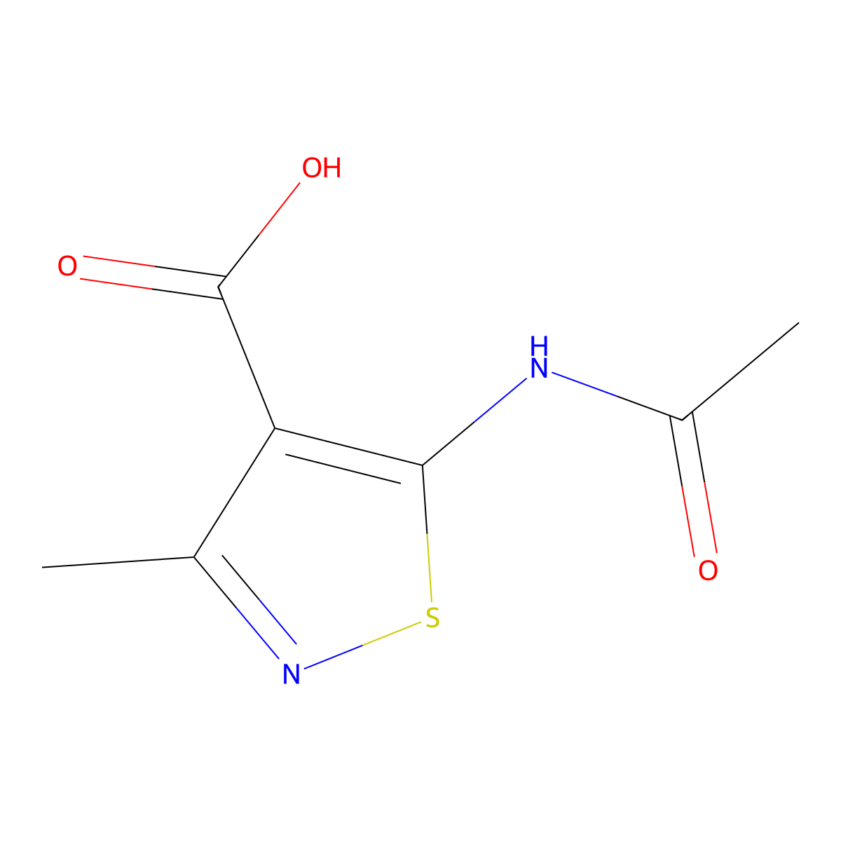 5-Acetamido-3-methylisothiazole-4-carboxylic acid molecular structure, CAS 51674-31-8