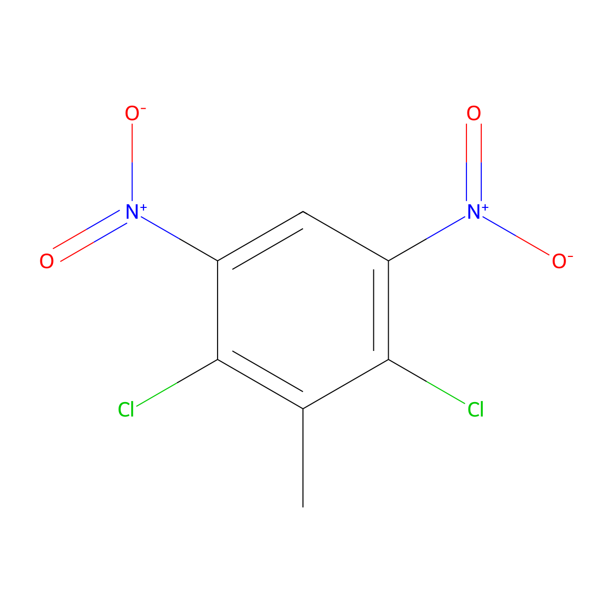 2,4-Dichloro-3-methyl-1,5-dinitrobenzene molecular structure, CAS 51676-76-7