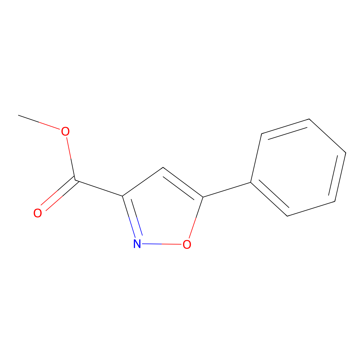 Methyl 5-phenyl-1,2-oxazole-3-carboxylate molecular structure, CAS 51677-09-9