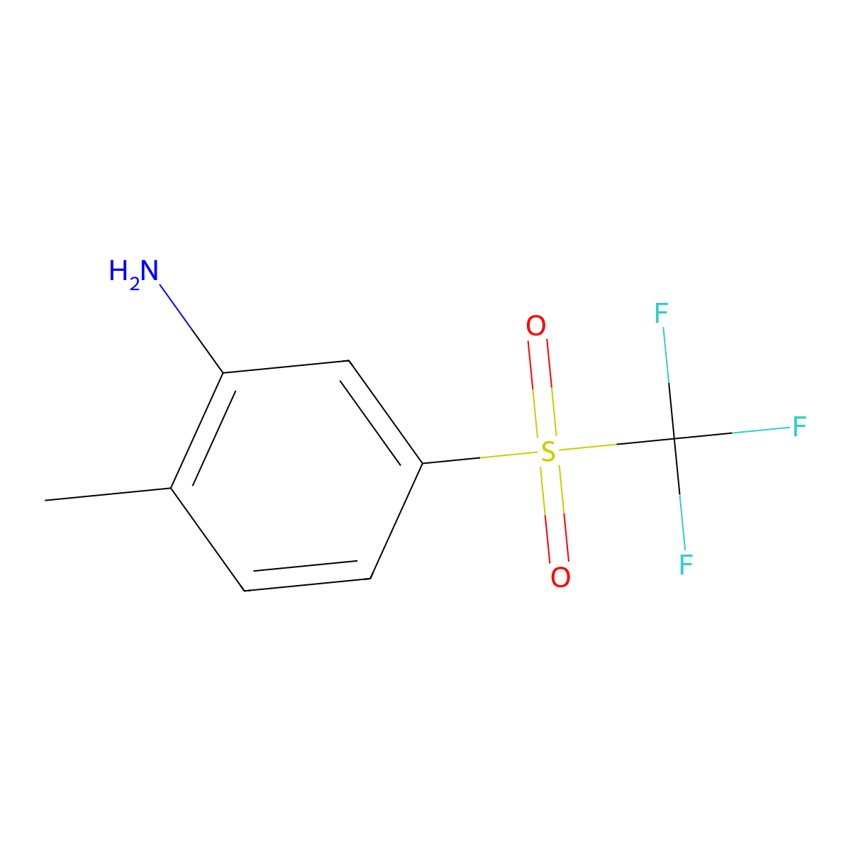 Benzenamine, 2-methyl-5-[(trifluoromethyl)sulfonyl]- molecular structure, CAS 51679-47-1