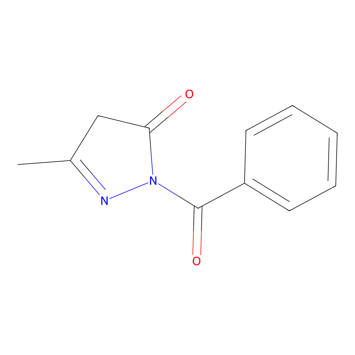 3H-Pyrazol-3-one, 2-benzoyl-2,4-dihydro-5-methyl- molecular structure, CAS 51686-30-7
