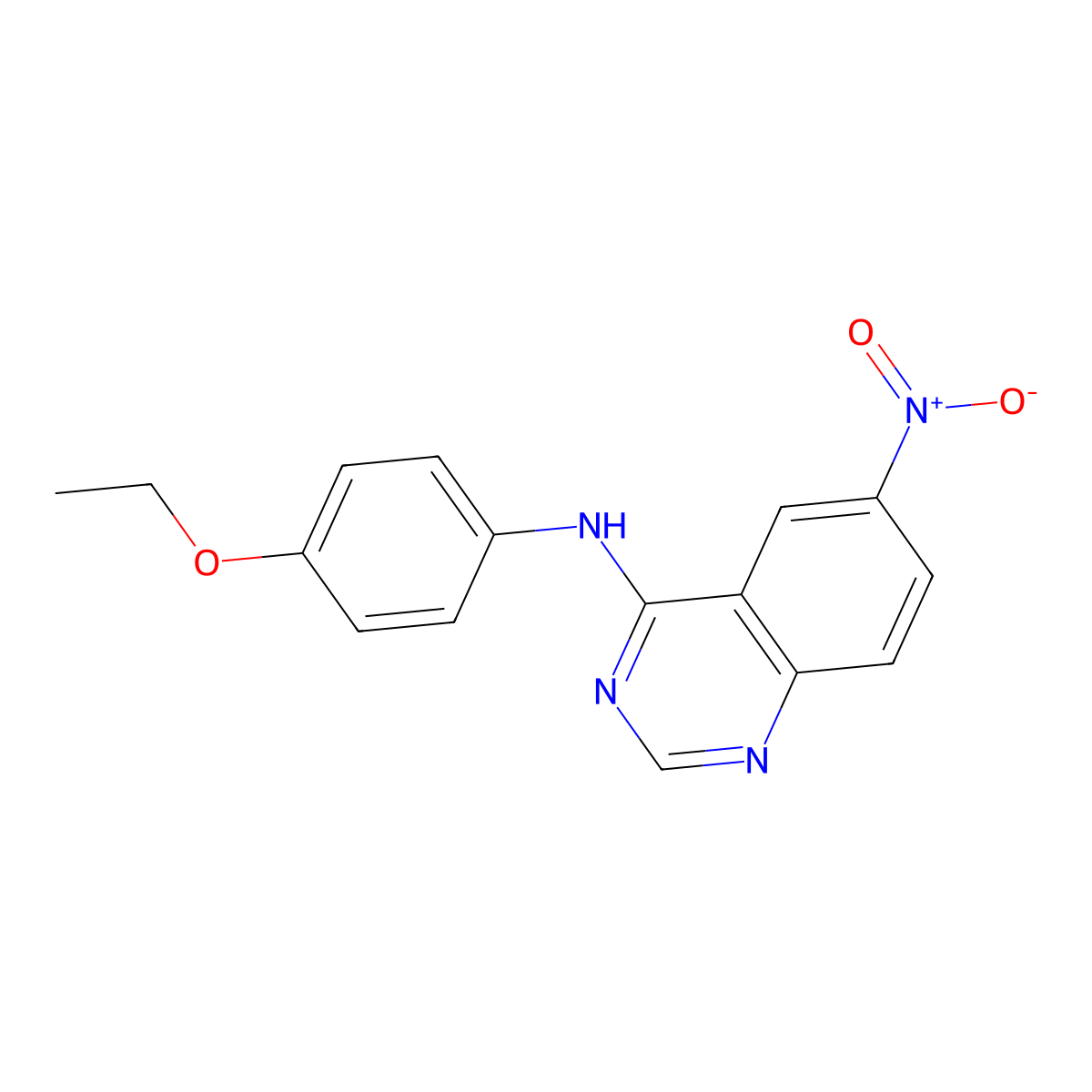 N-(4-ethoxyphenyl)-6-nitroquinazolin-4-amine molecular structure, CAS 51687-12-8
