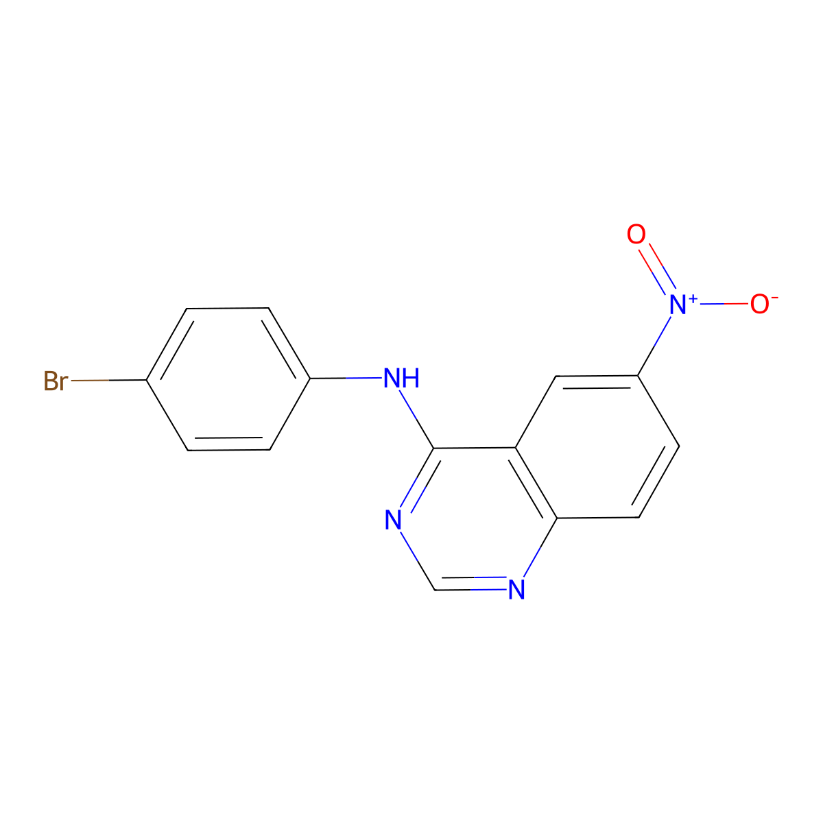 N-(4-Bromophenyl)-6-nitroquinazolin-4-amine molecular structure, CAS 51687-16-2