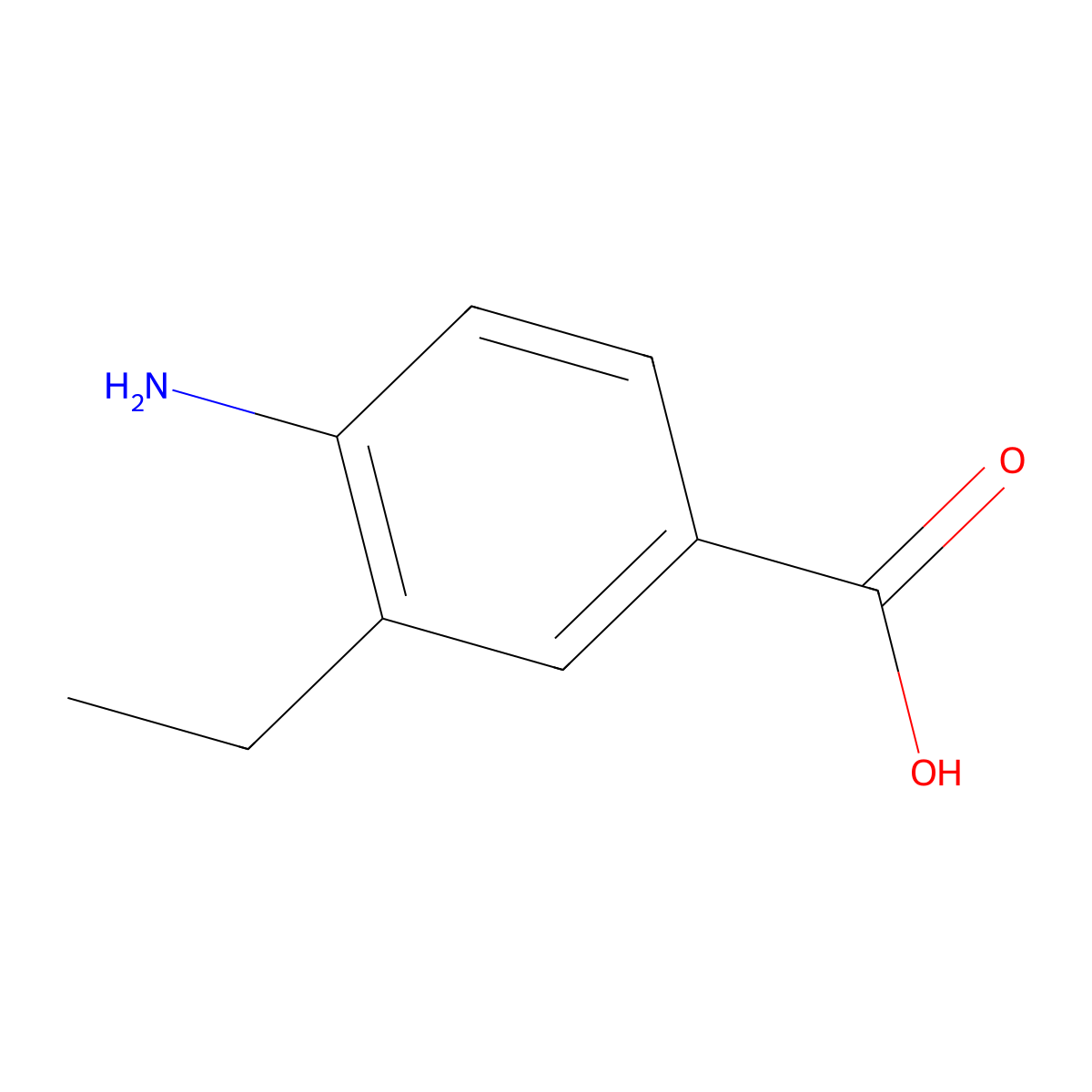 4-Amino-3-ethylbenzoic acid molecular structure, CAS 51688-75-6