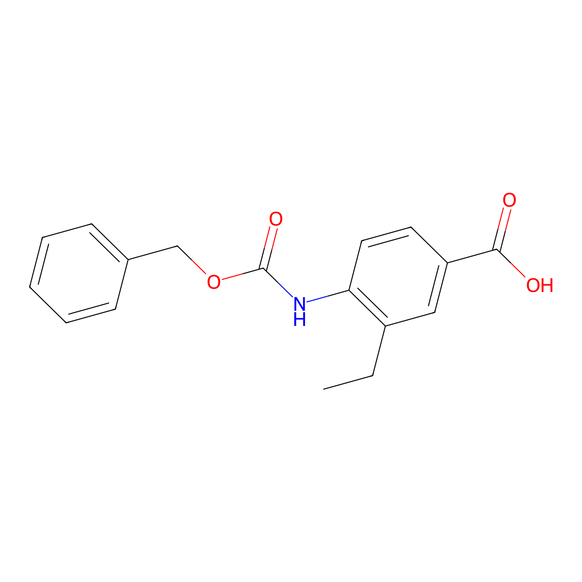 4-{[(Benzyloxy)carbonyl]amino}-3-ethylbenzoic acid molecular structure, CAS 51688-77-8