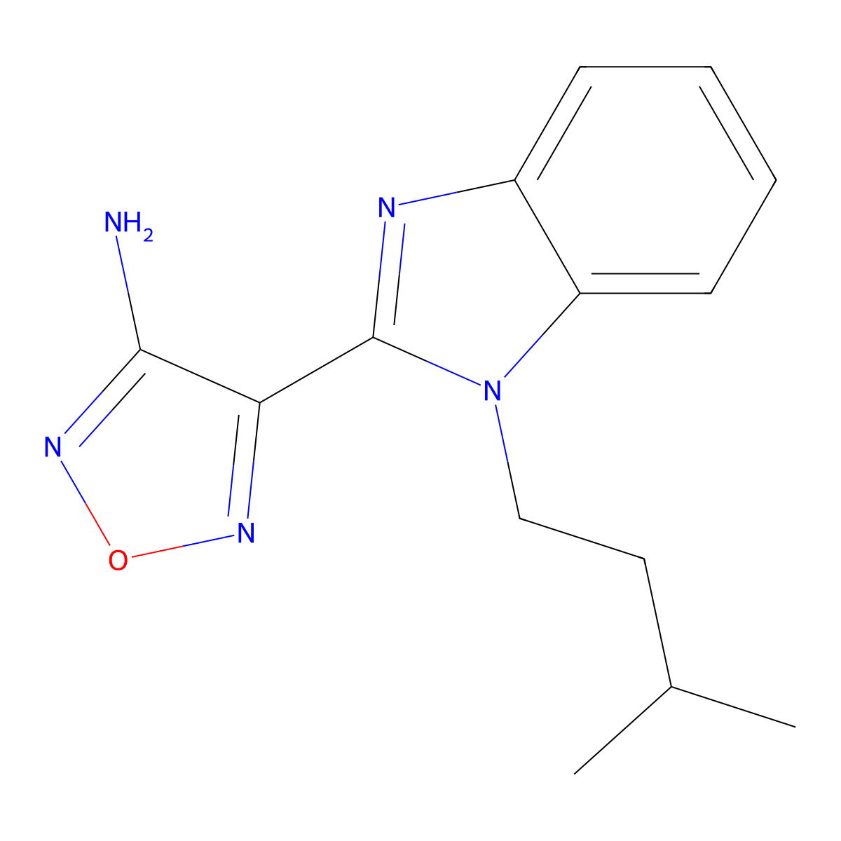 4-[1-(3-Methyl-butyl)-1H-benzoimidazol-2-yl]-furazan-3-ylamine molecular structure, CAS 5169-63-1