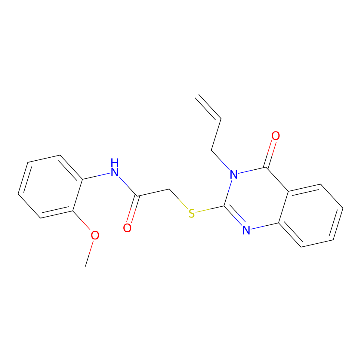 N-(2-Methoxyphenyl)-2-{[4-oxo-3-(prop-2-en-1-yl)-3,4-dihydroquinazolin-2-yl]sulfanyl}acetamide molecular structure, CAS 5169-72-2