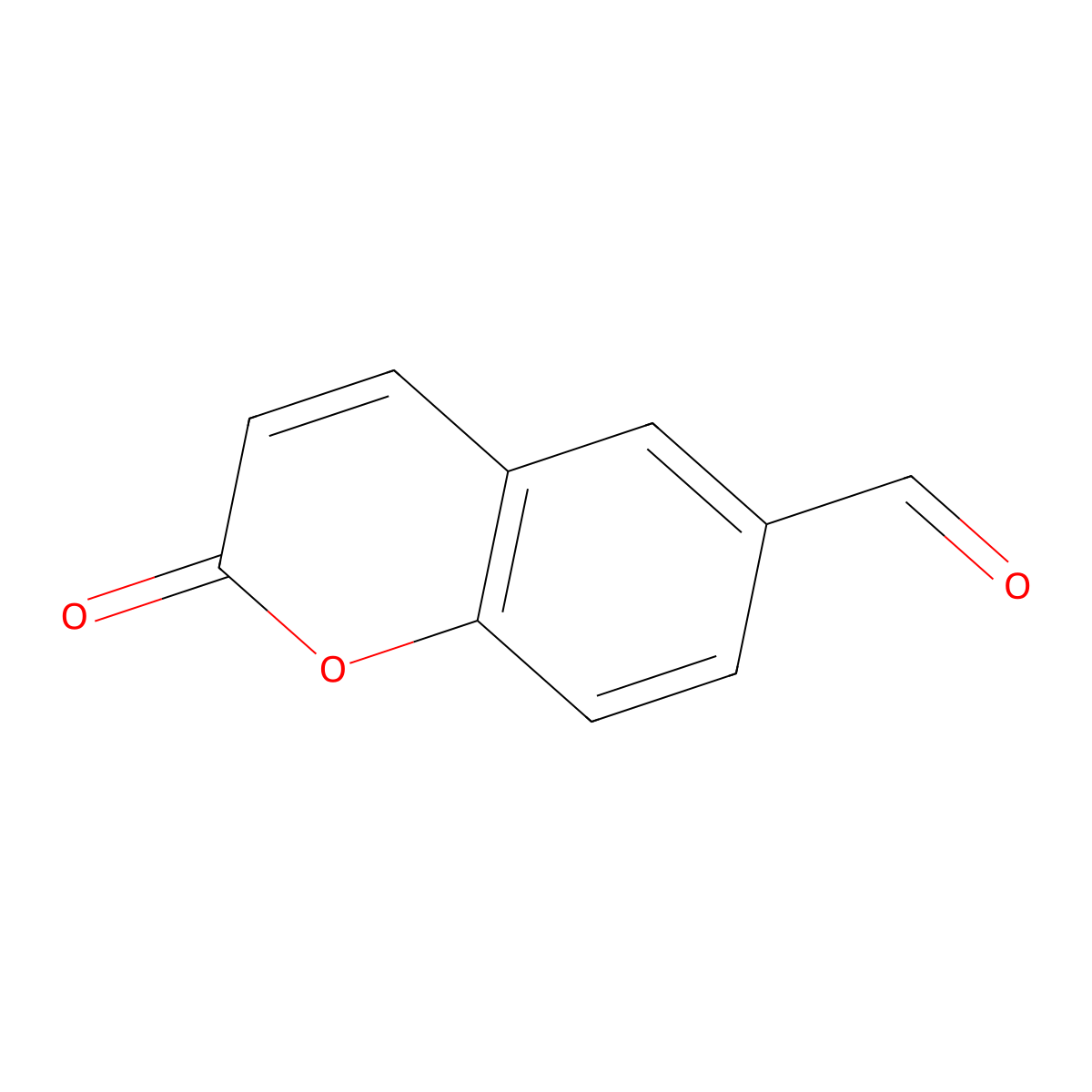 2-oxo-2H-chromene-6-carbaldehyde molecular structure, CAS 51690-26-7