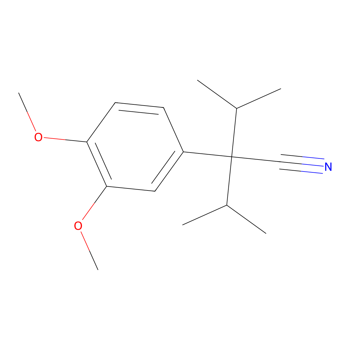 a,a-Diisopropylhomoveratronitrile molecular structure, CAS 51698-54-5