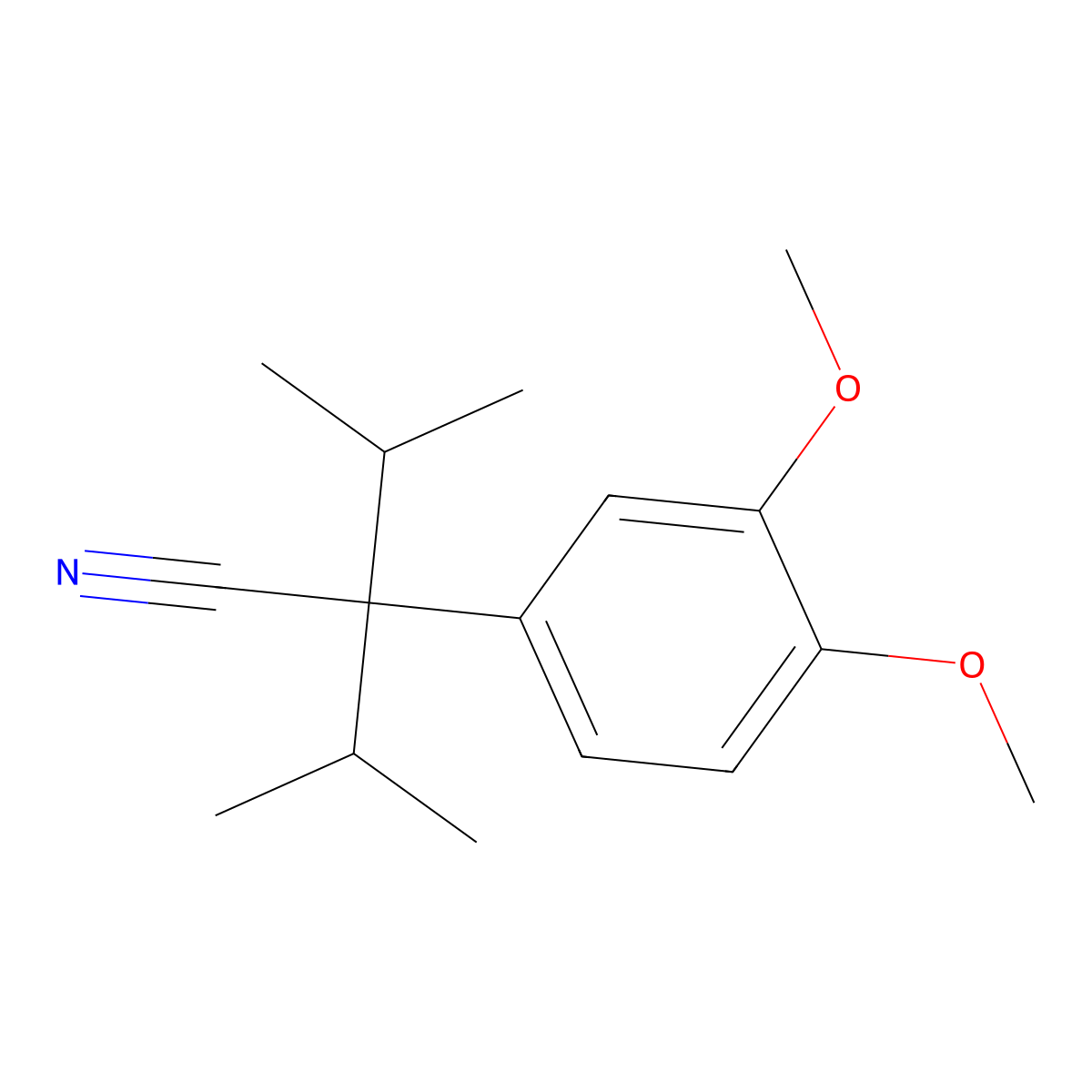 a,a-Diisopropylhomoveratronitrile molecular structure, CAS 51698-54-5