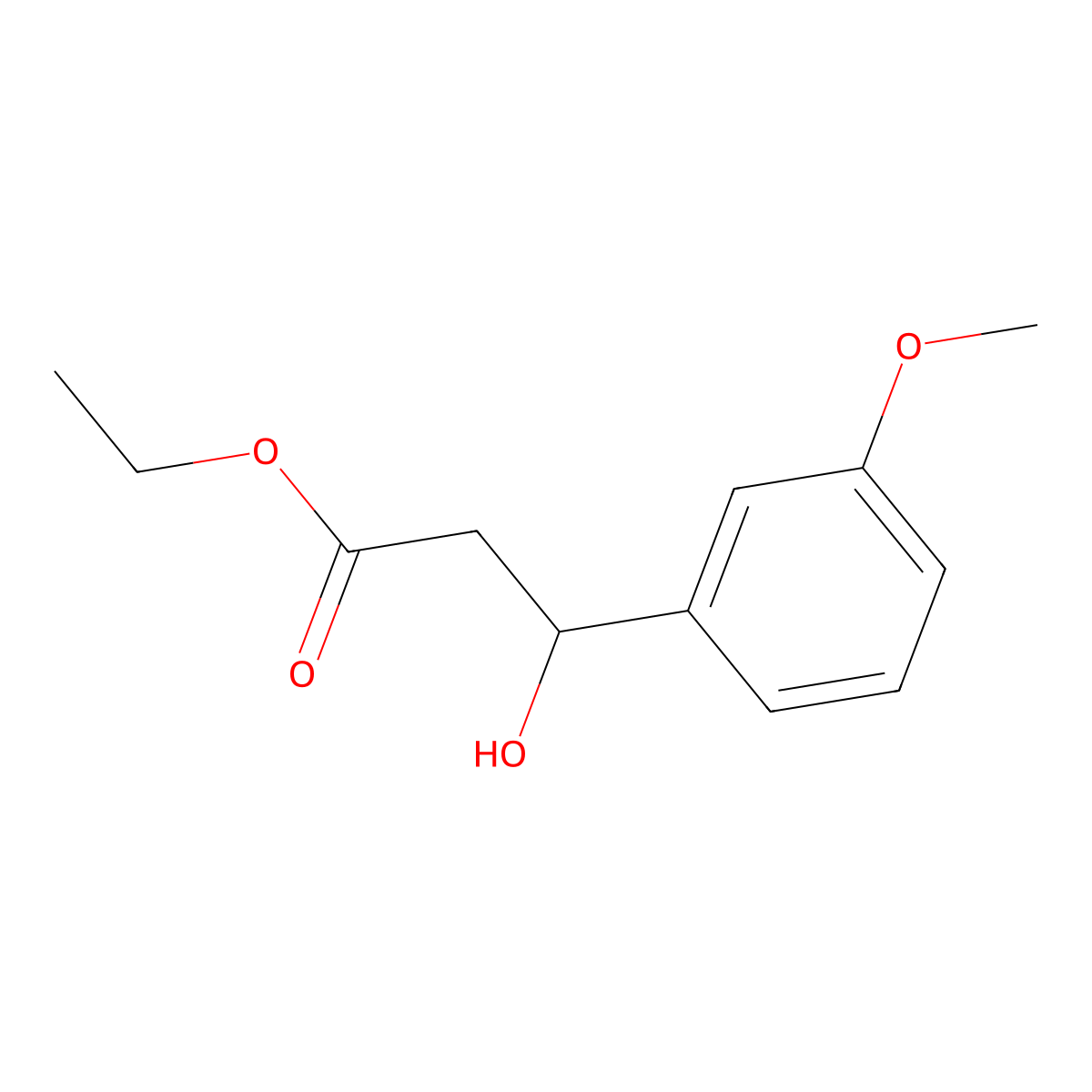 Ethyl 3-hydroxy-3-(3-methoxyphenyl)propanoate molecular structure, CAS 51699-39-9