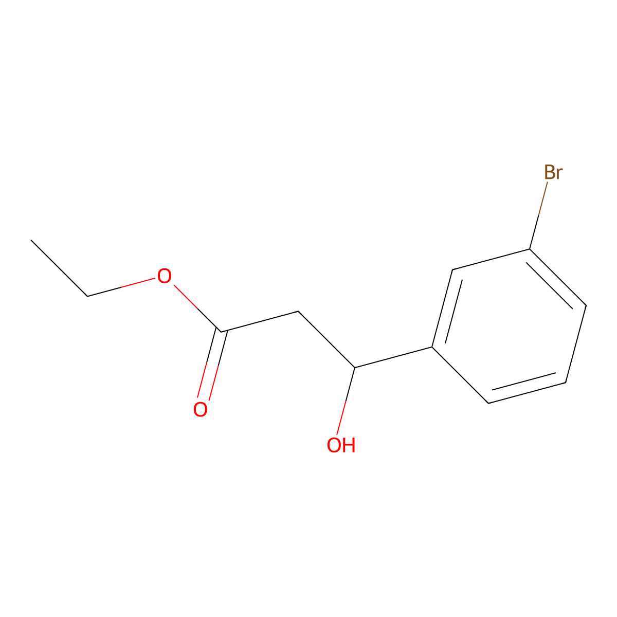 Ethyl 3-(3-bromophenyl)-3-hydroxypropanoate molecular structure, CAS 51699-41-3