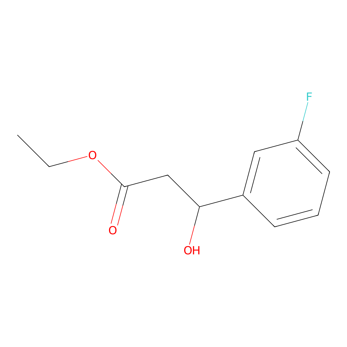 Ethyl 3-(3-fluorophenyl)-3-hydroxypropanoate molecular structure, CAS 51699-42-4