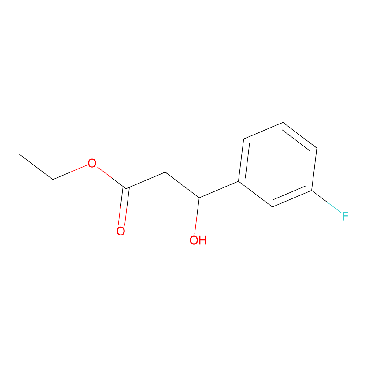 Ethyl 3-(3-fluorophenyl)-3-hydroxypropanoate molecular structure, CAS 51699-42-4
