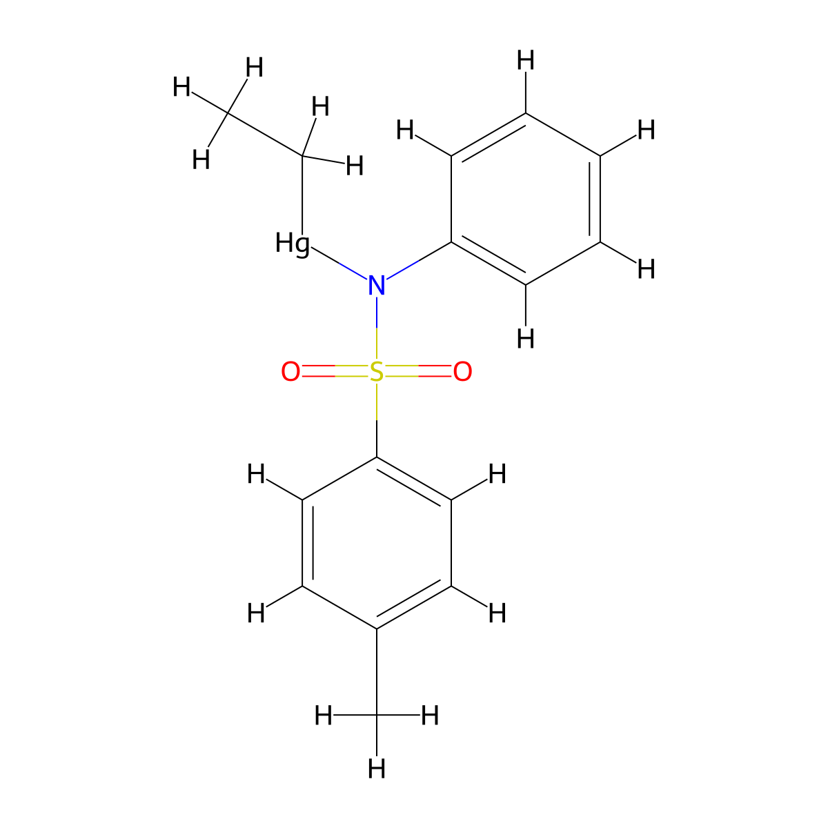 N-(ethylmercury)-p-toluenesulphonanilide molecular structure, CAS 517-16-8