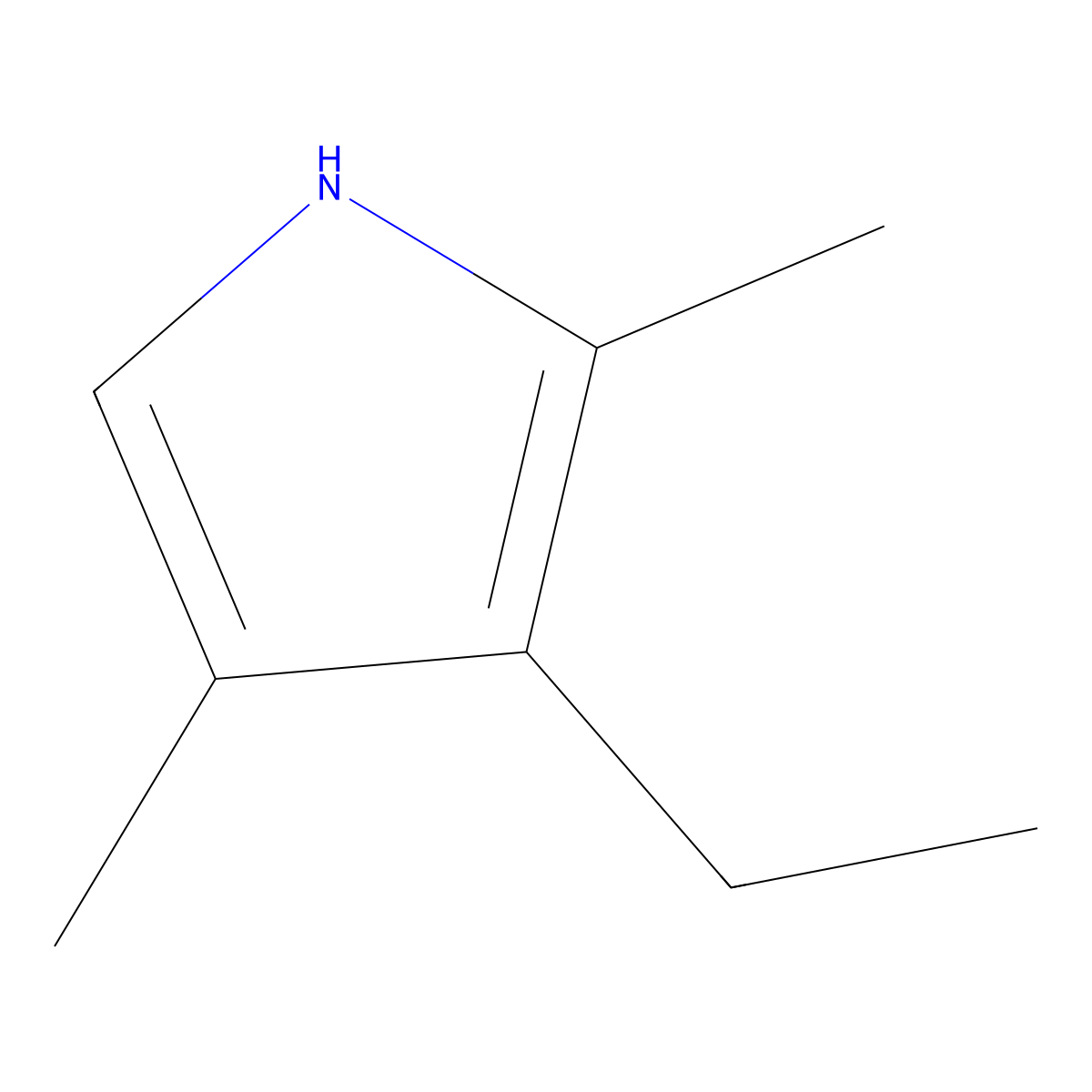 2,4-Dimethyl-3-ethylpyrrole molecular structure, CAS 517-22-6