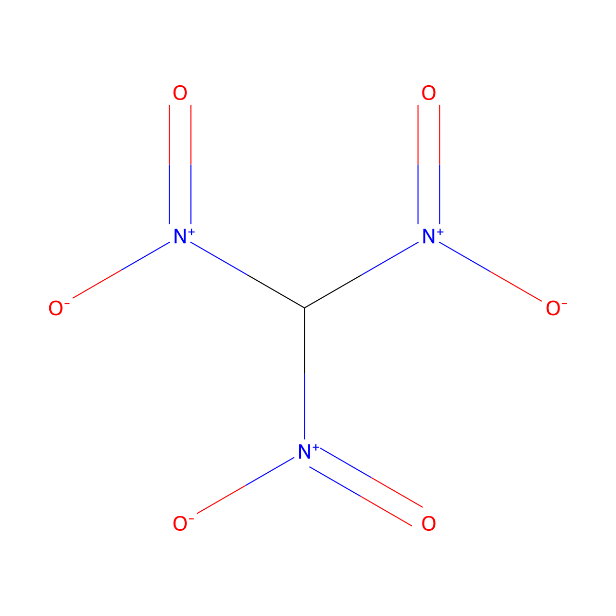 Trinitromethane molecular structure, CAS 517-25-9
