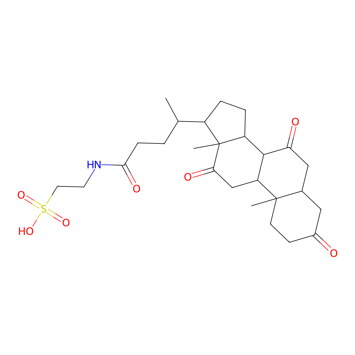 Taurodehydrocholate molecular structure, CAS 517-37-3