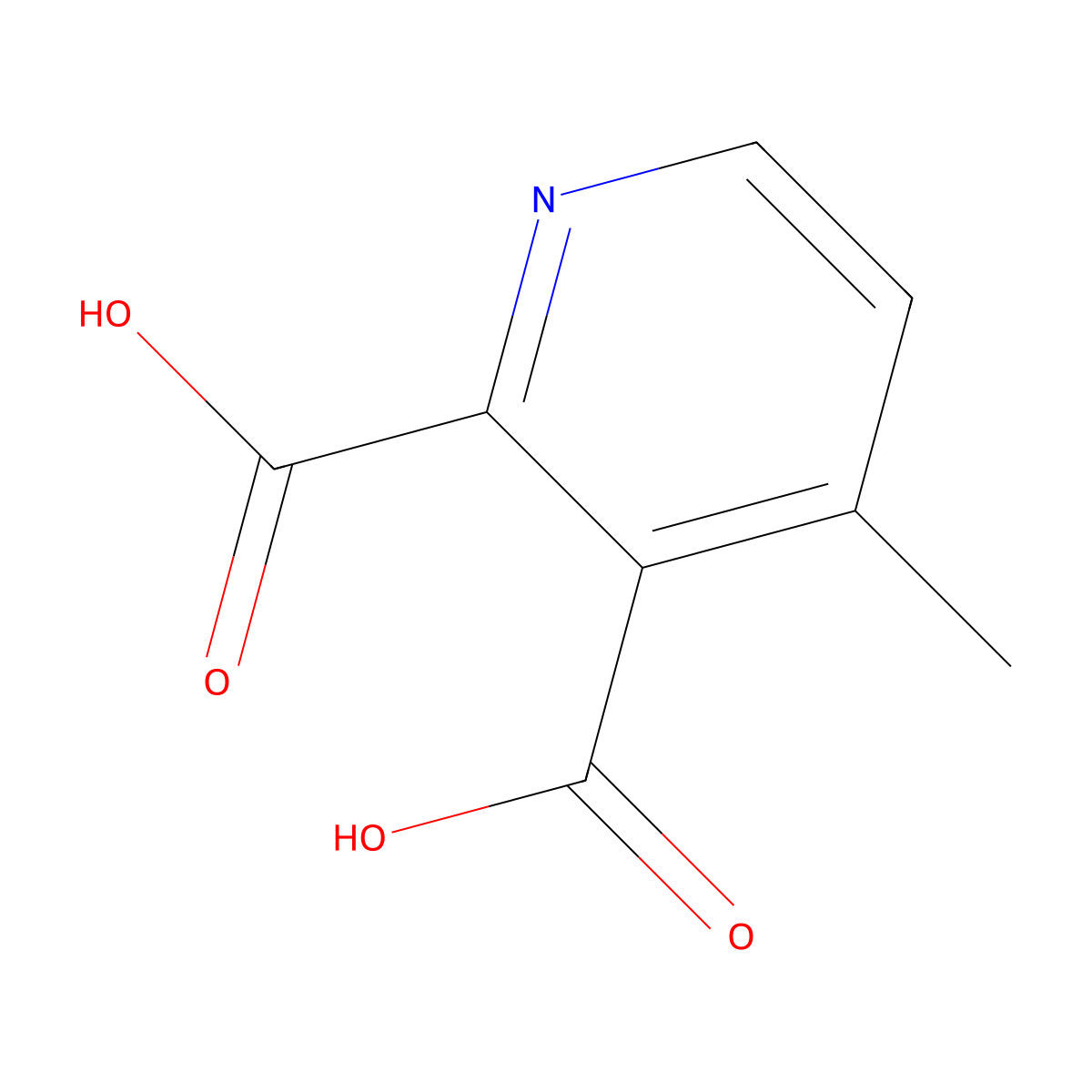 4-Methylpyridine-2,3-dicarboxylic acid molecular structure, CAS 517-40-8