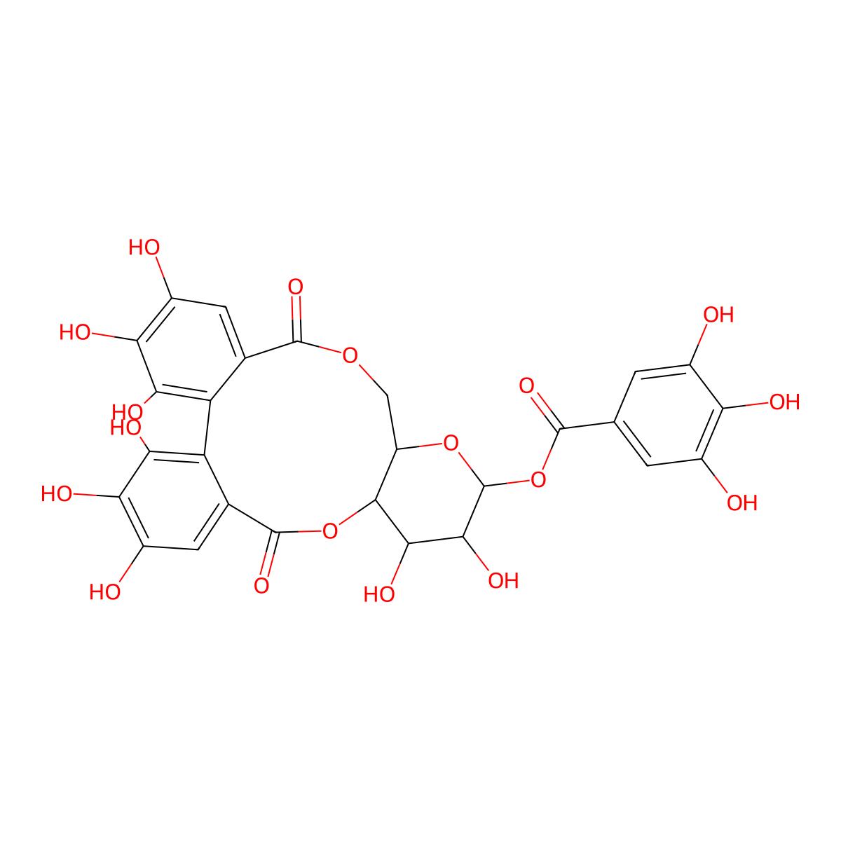 Strictinin molecular structure, CAS 517-46-4