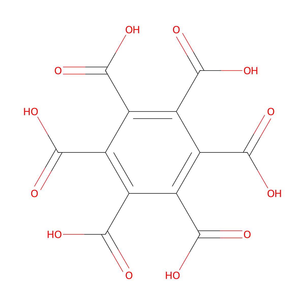 Mellitic Acid molecular structure, CAS 517-60-2