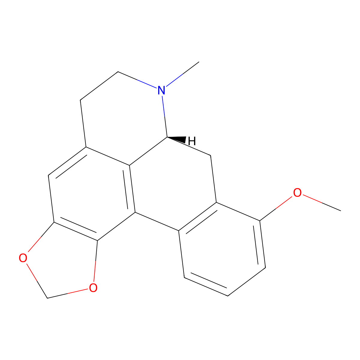 Stephanine molecular structure, CAS 517-63-5